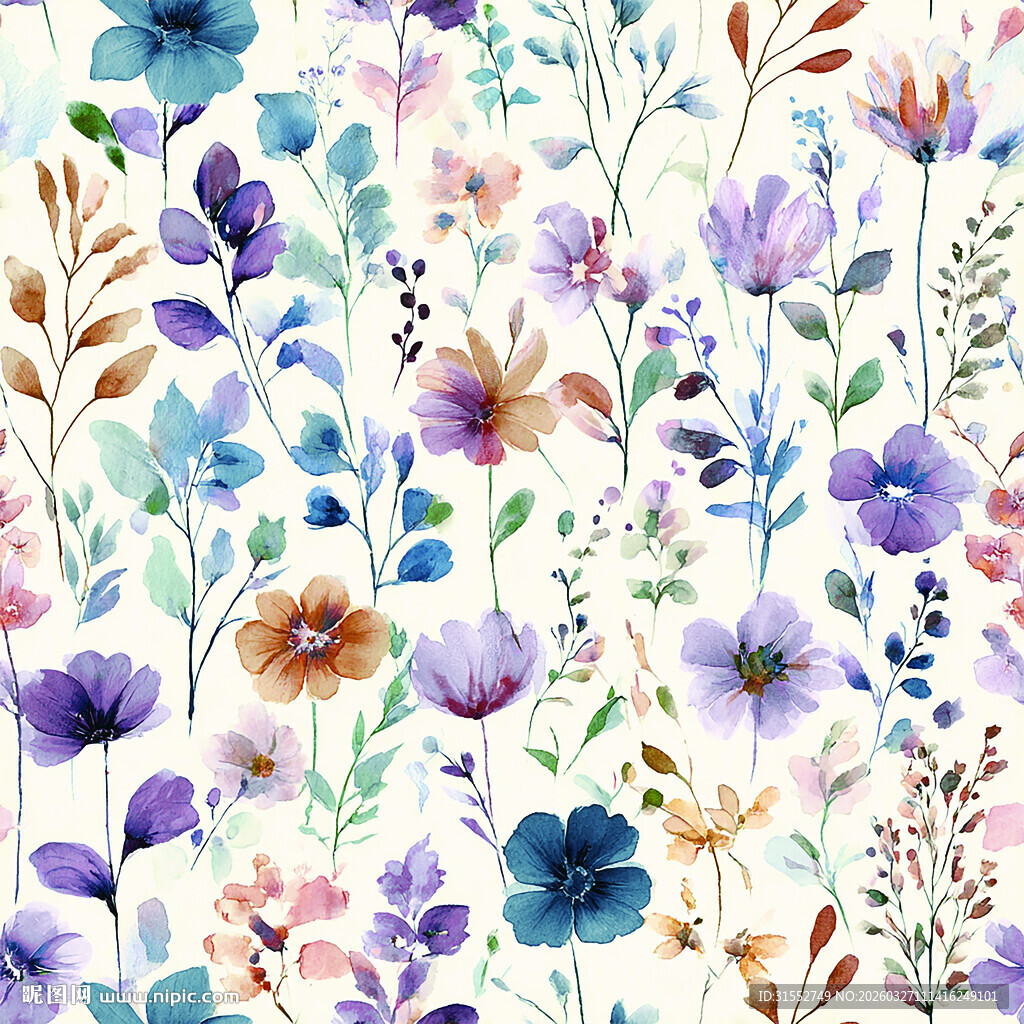 水彩花卉图案背景