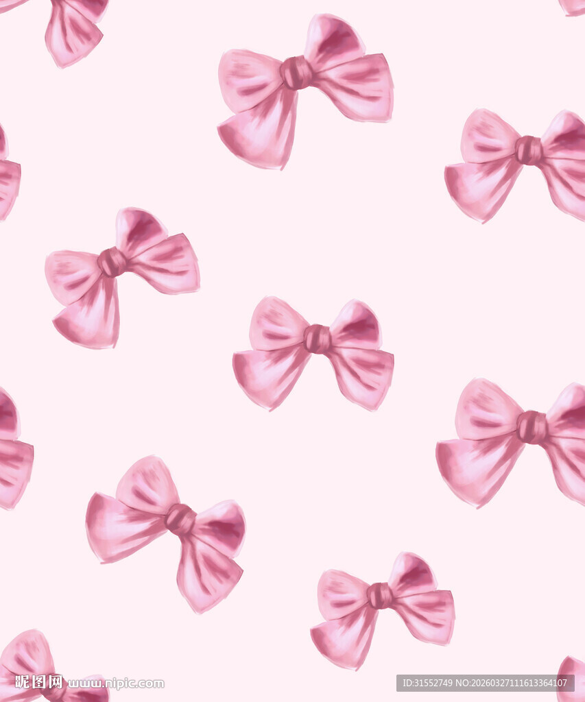 粉色蝴蝶结无缝图案背景