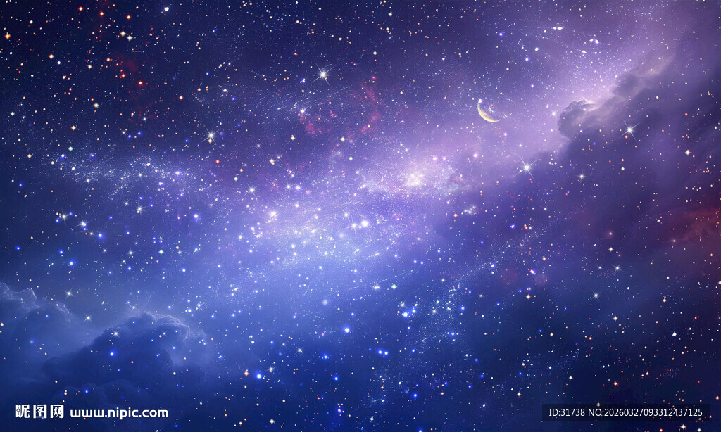 蓝紫宇宙星空天花软膜