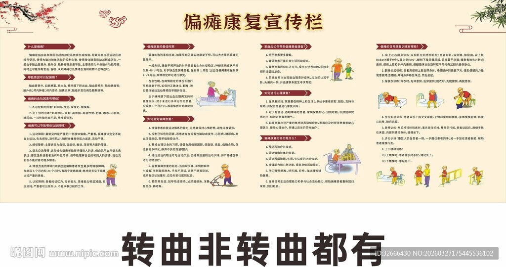 偏瘫康复宣传栏