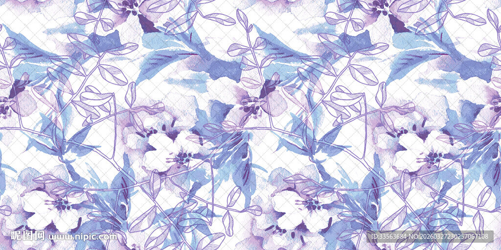 蓝紫色花卉图案纹理