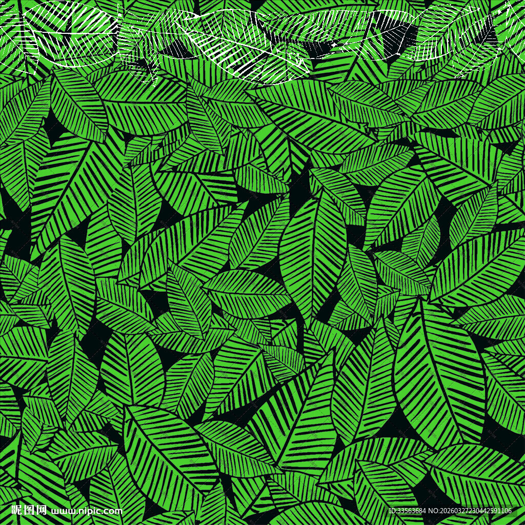 绿色树叶无缝图案背景