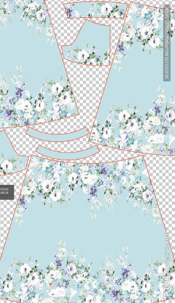 清新花卉几何图案背景图