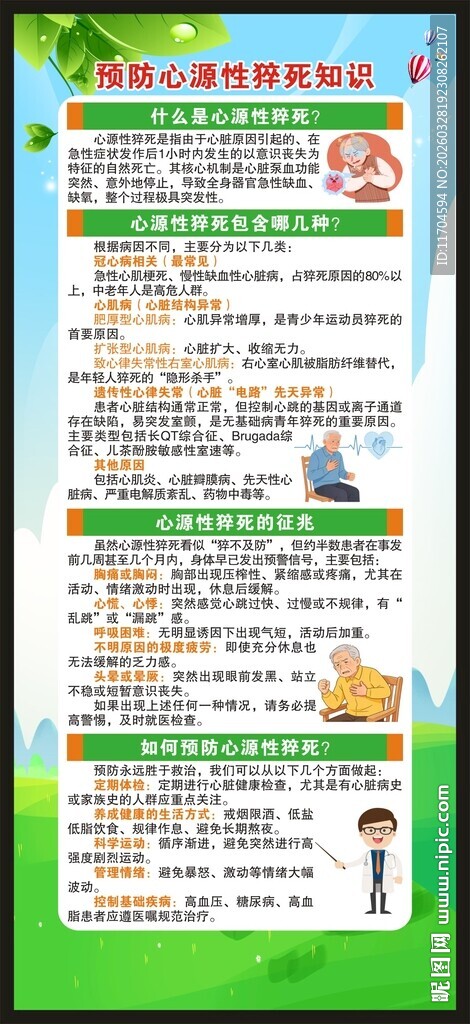 预防心源性猝死知识展架