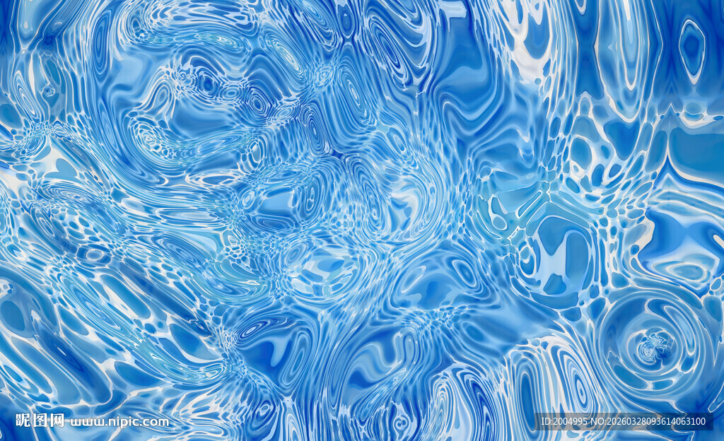 蓝色流体水波纹