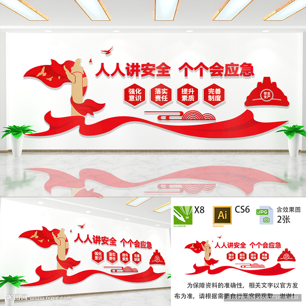 人人讲安全个个会应急文化墙