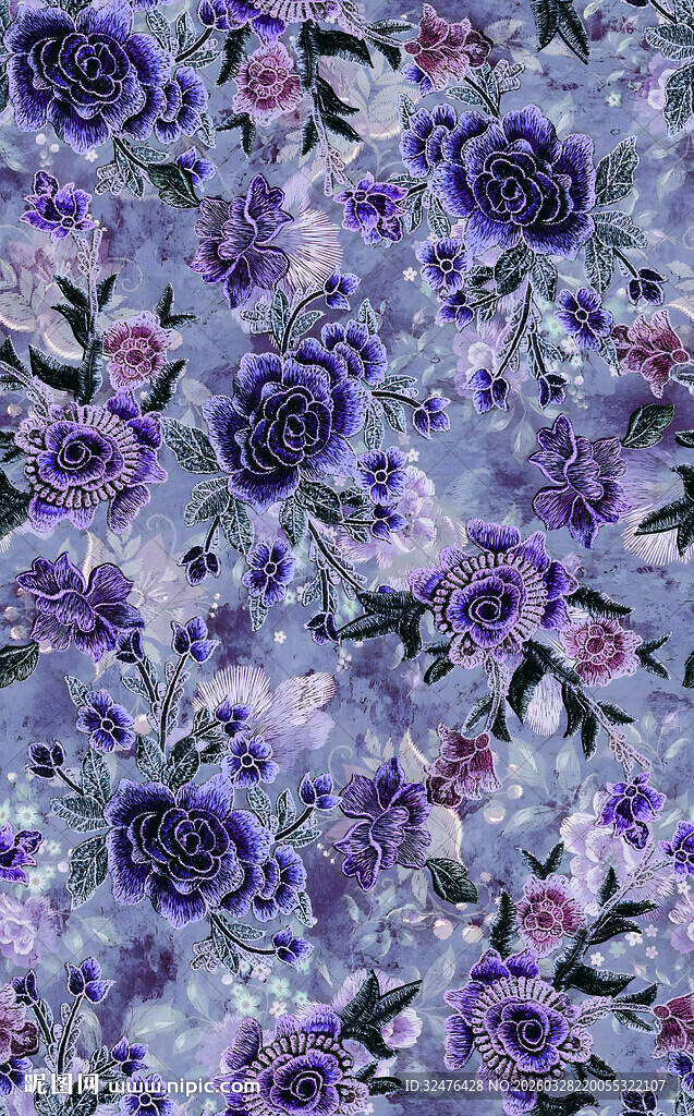 紫色花卉图案纹理