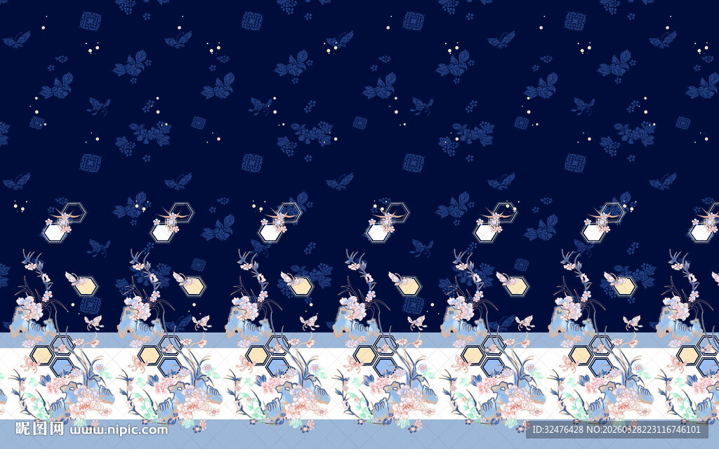 梦幻星空下的城市汉服