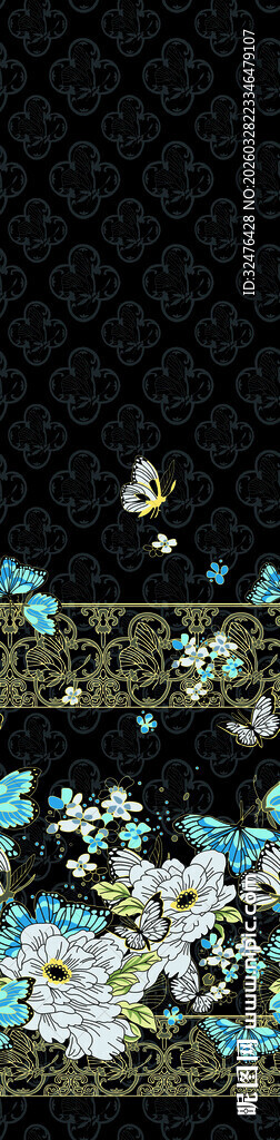 梦幻蓝色粒子背景汉服