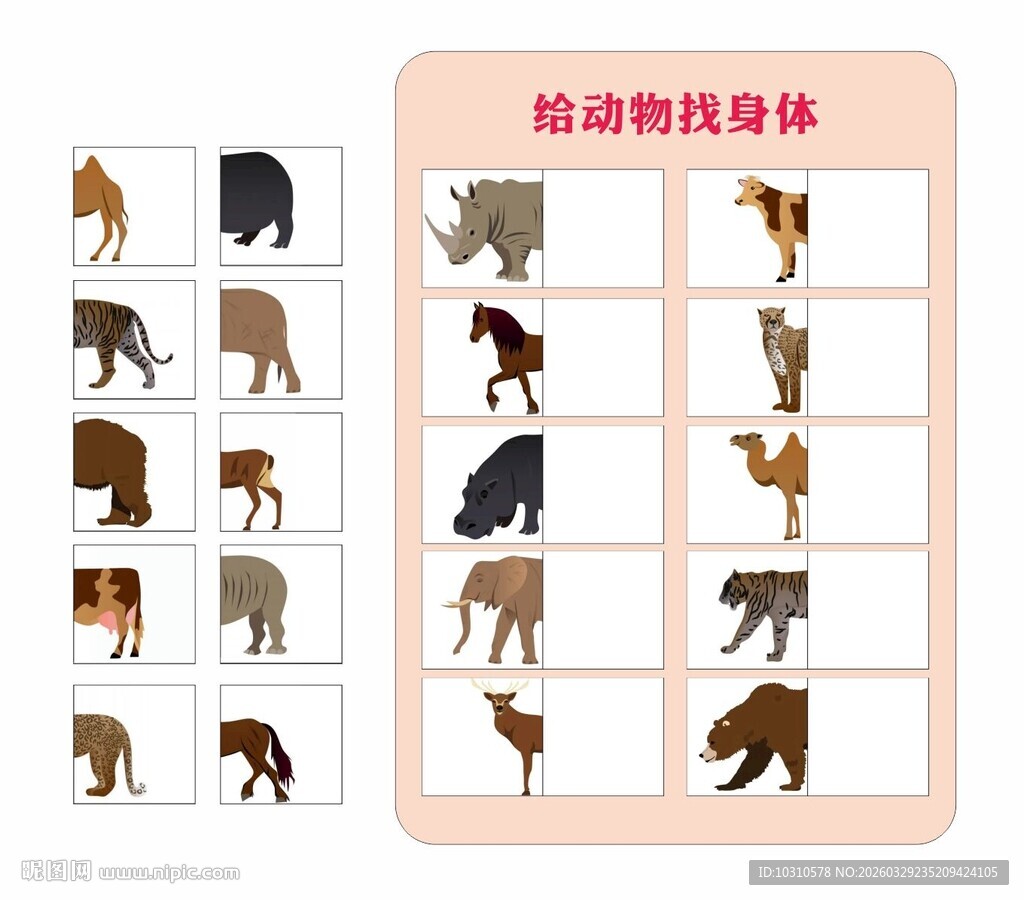 给动物找身体 游戏卡