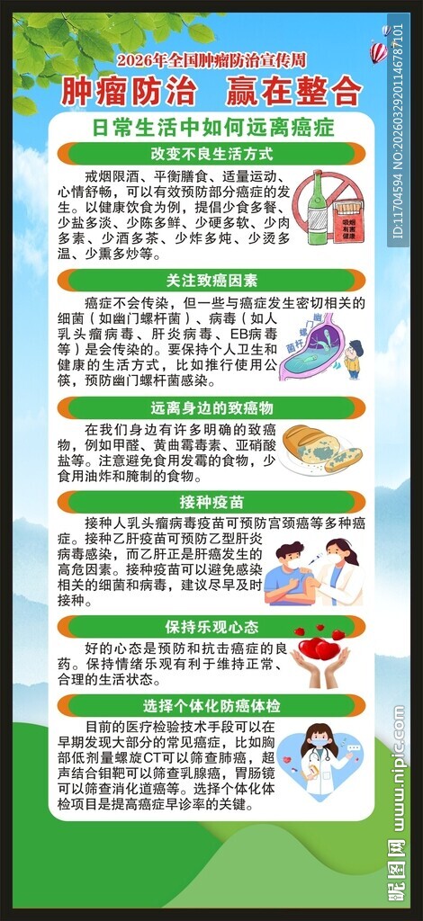 全国肿瘤防治宣传周展架