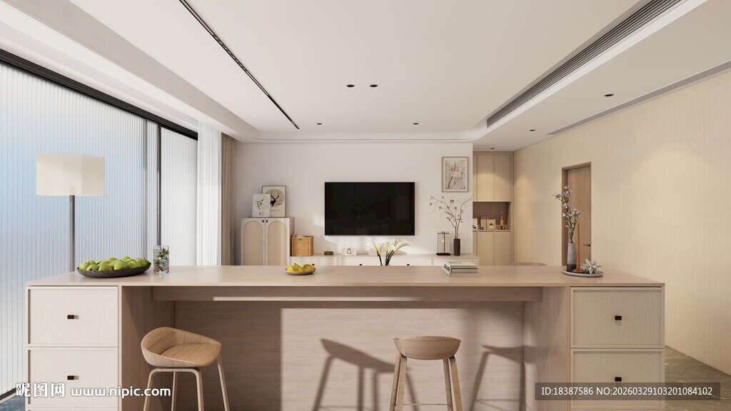 现代简约风开放式厨房餐厅