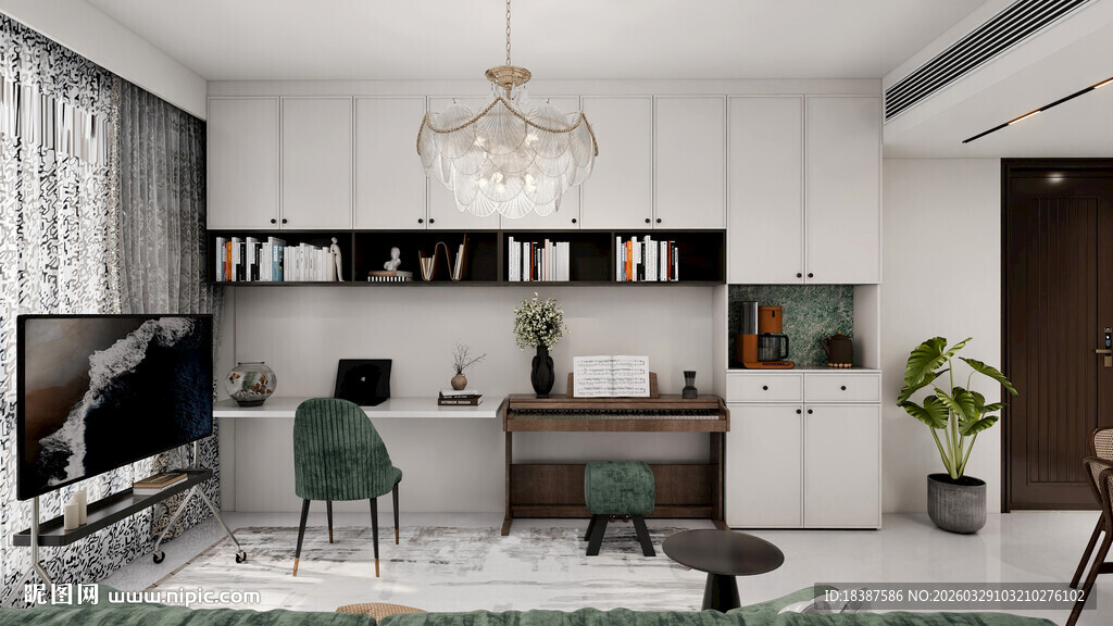 现代简约风书房室内设计