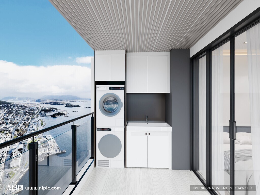 现代阳台洗衣房设计景观