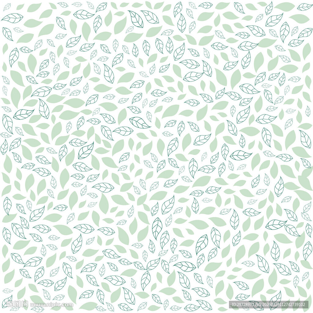 清新绿叶纹理图案背景