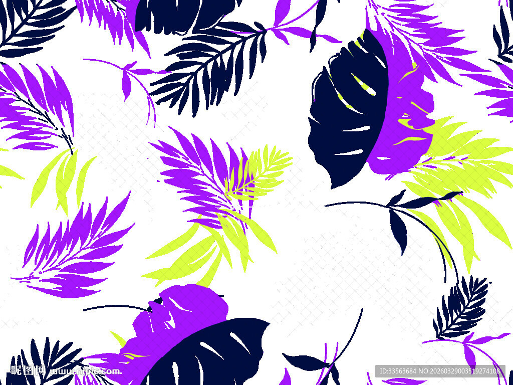 热带植物花卉无缝图案