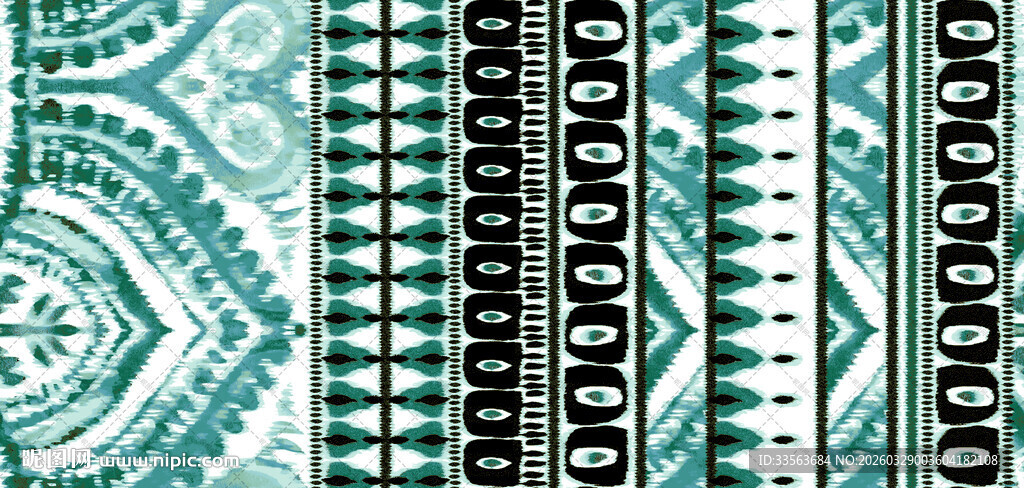 蓝绿色几何条纹图案