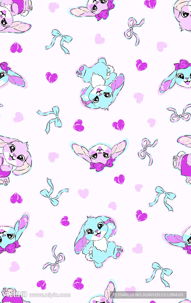 可爱卡通小动物图案背景