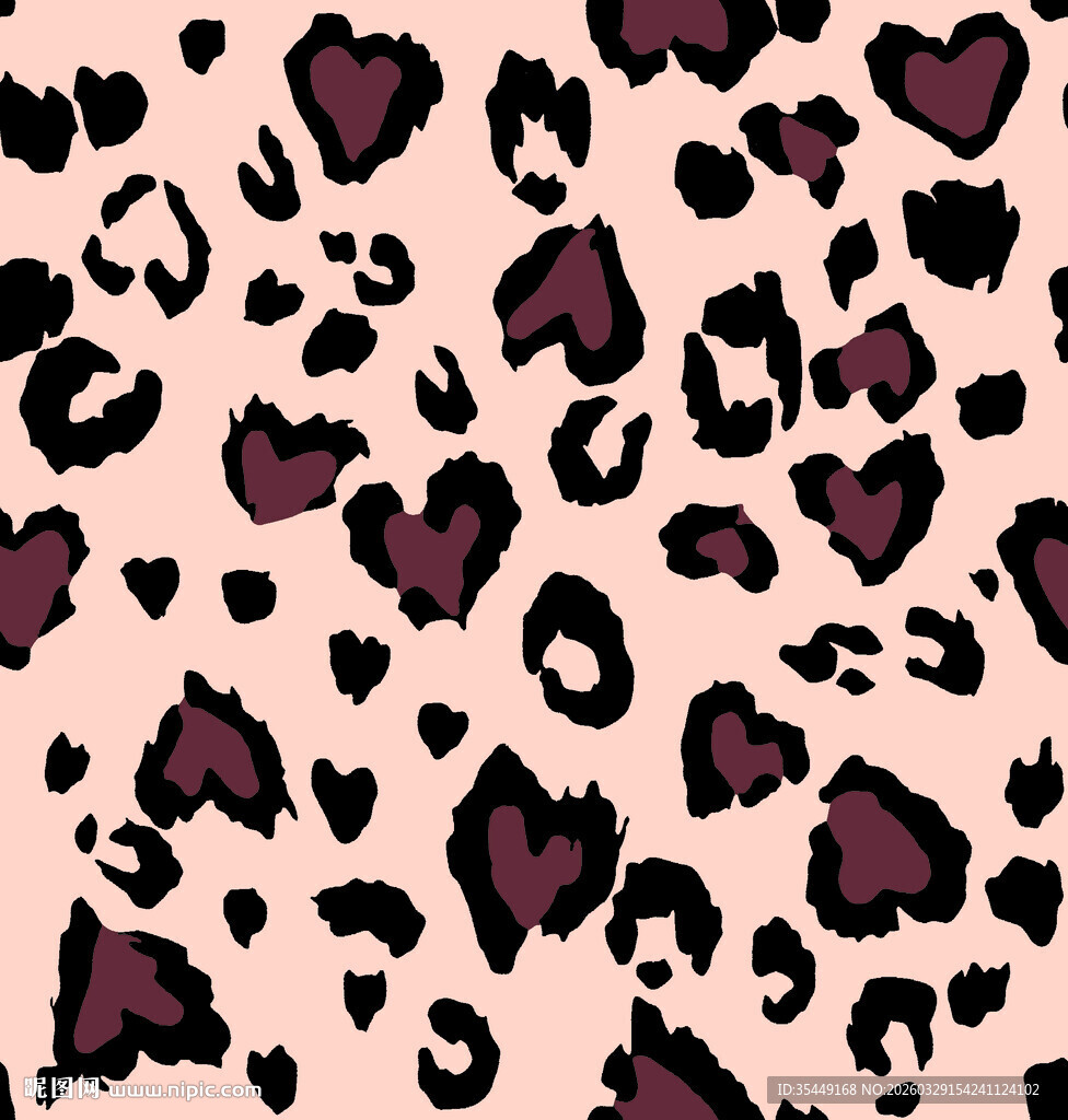 豹纹爱心图案背景纹理