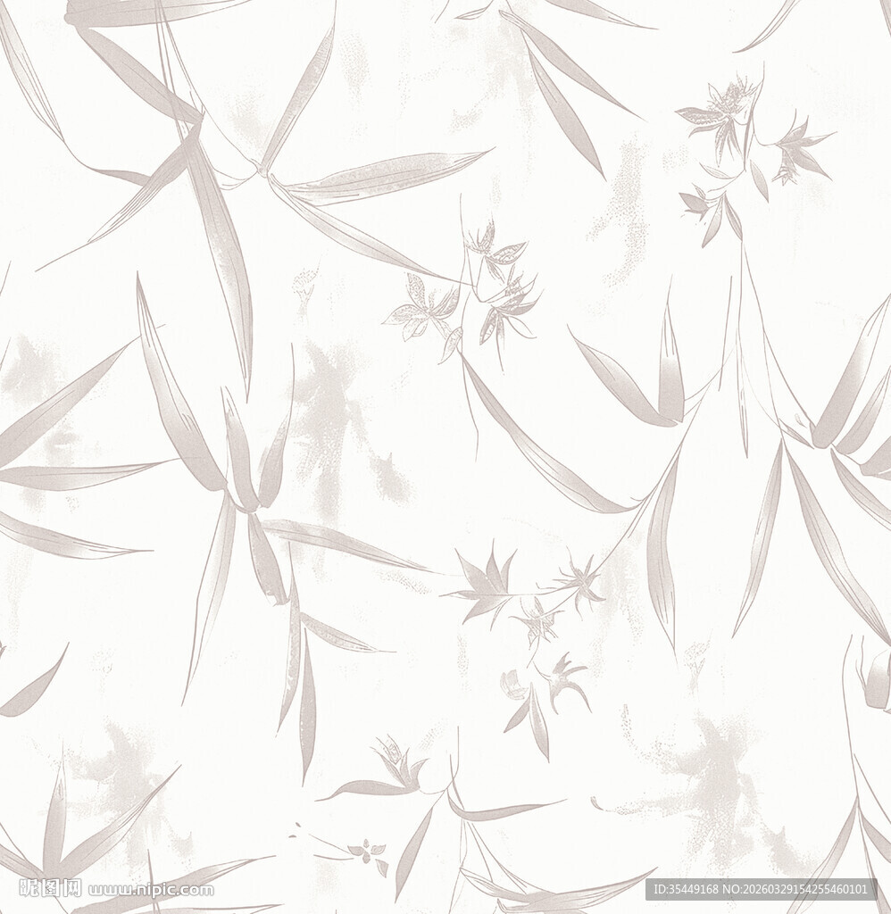 淡雅竹叶花卉纹理图案