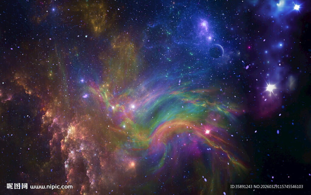 梦幻蓝色星空背景图
