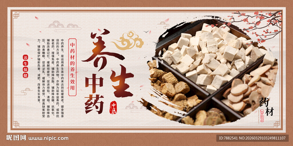 传统养生中药食材展示