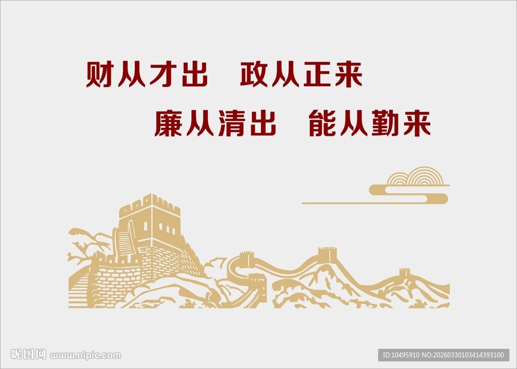 廉政文化财政文化墙海报