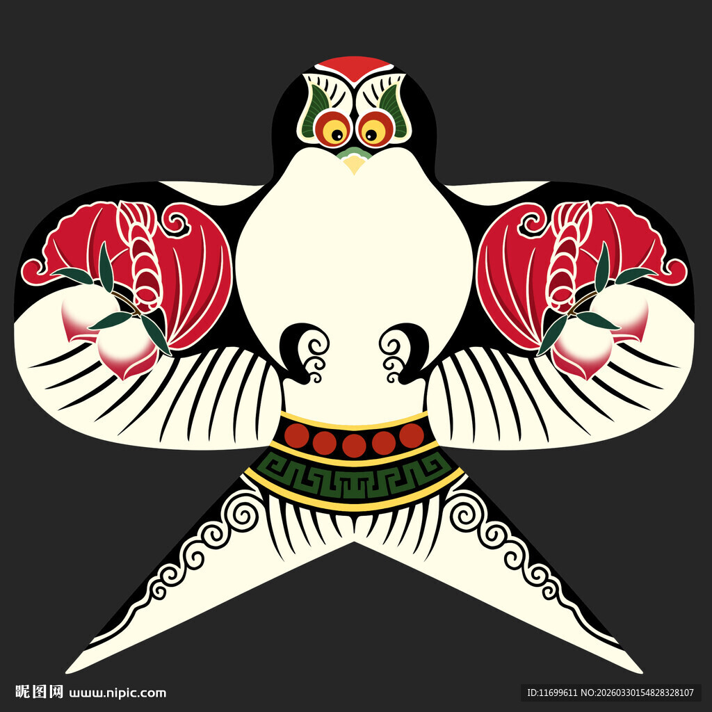 传统中国风燕子风筝图案