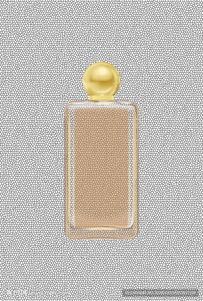 金色方形香水瓶展示