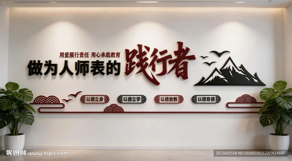 做为人师表的践行者文化墙