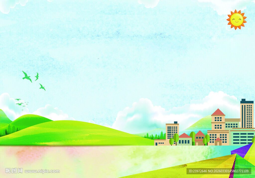 田园风光乡村振兴美丽城堡图