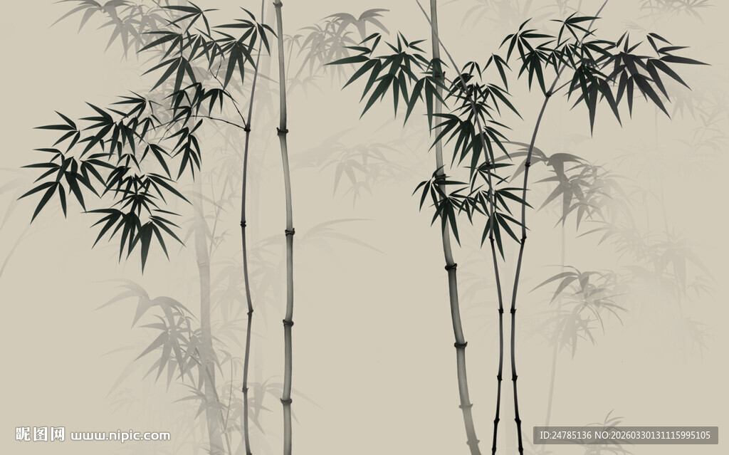 水墨竹林
