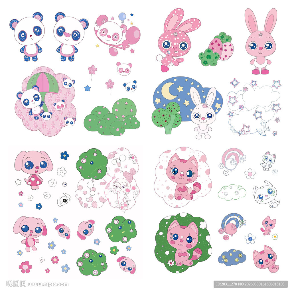 可爱卡通动物图案大集合