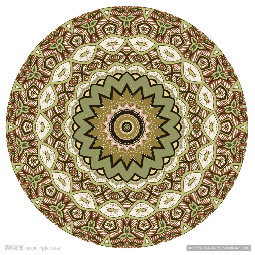 简约拼花圆形图案设计