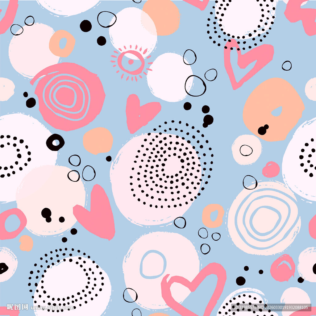 爱心点串几何卡通