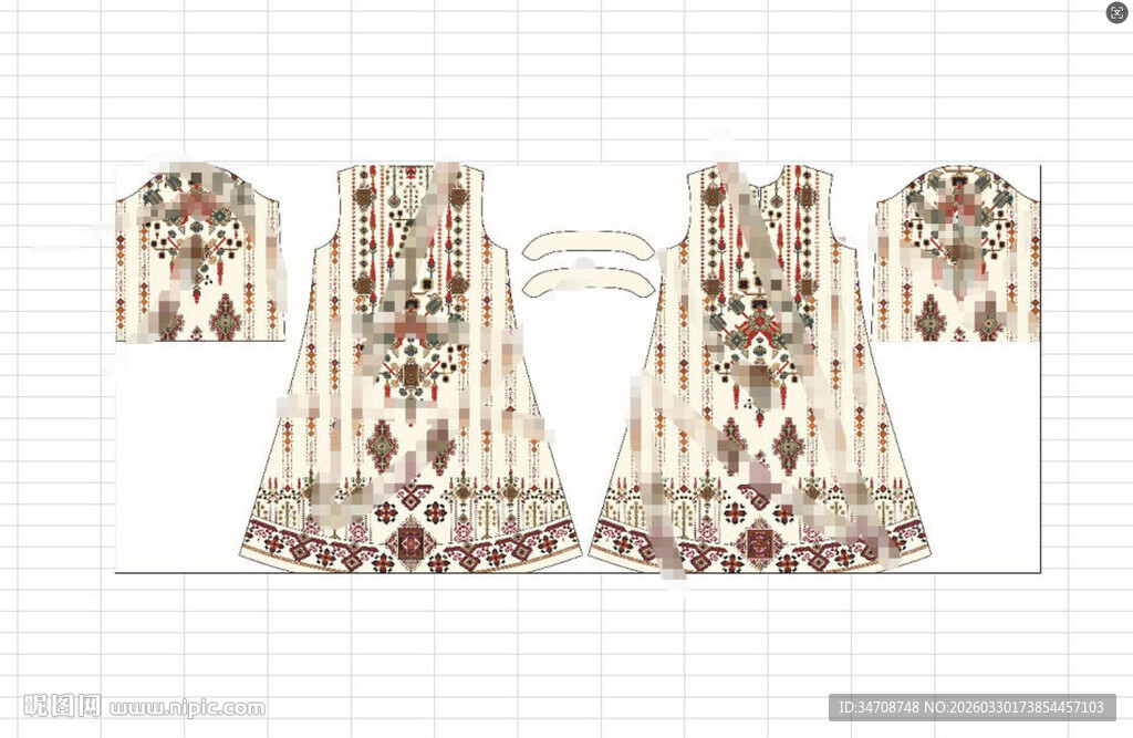 腰果大袍子定位花