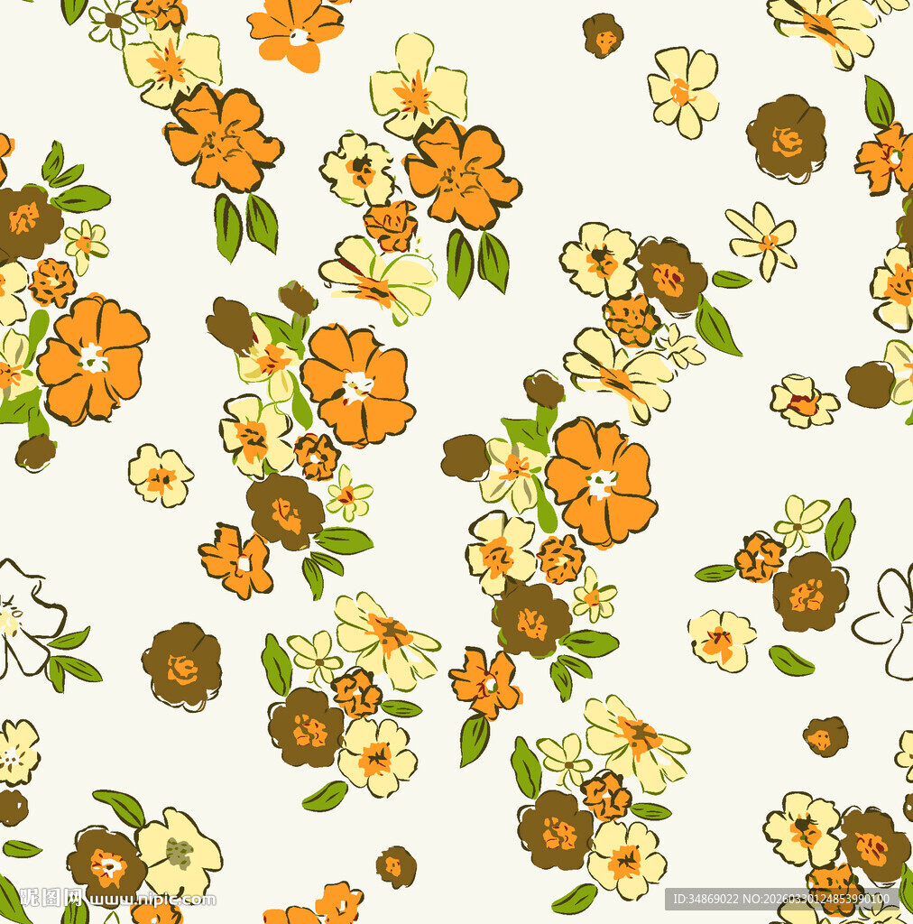 复古花卉图案背景