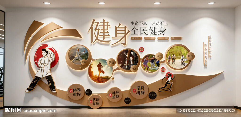 运动健身文化墙