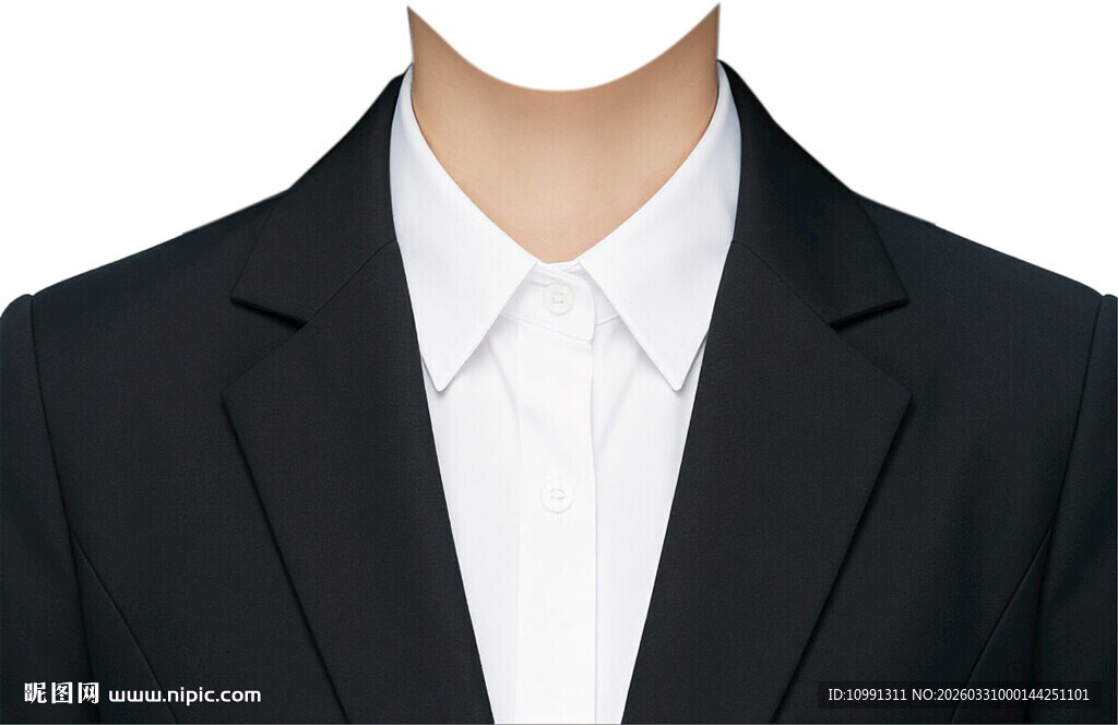 女证件照西装白衬衫素材