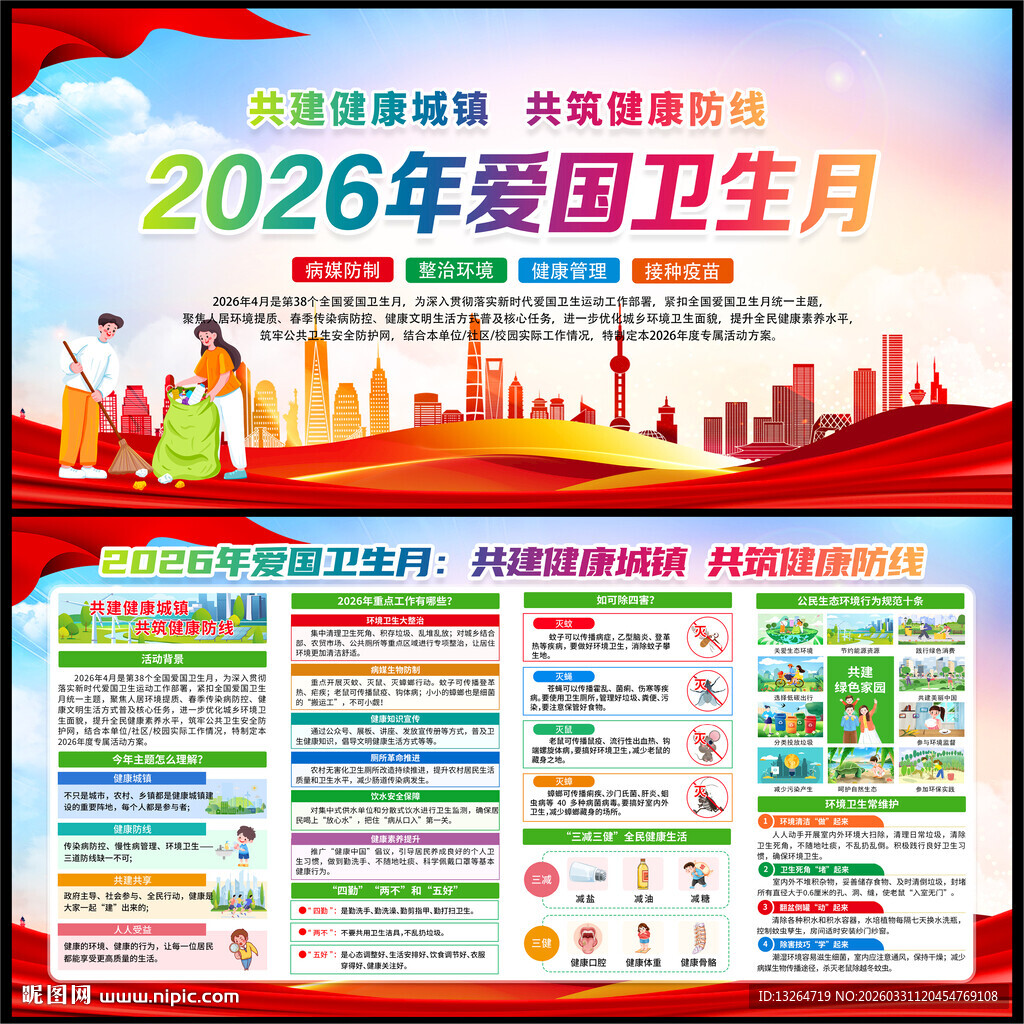 爱国卫生月展板