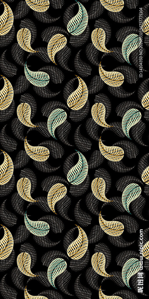 复古风叶形图案背景