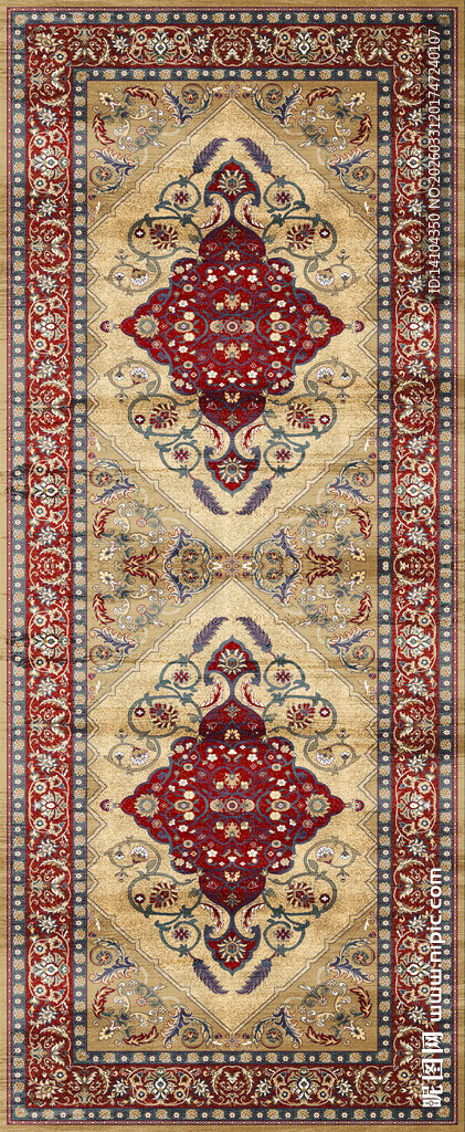 传统精美几何图案地毯