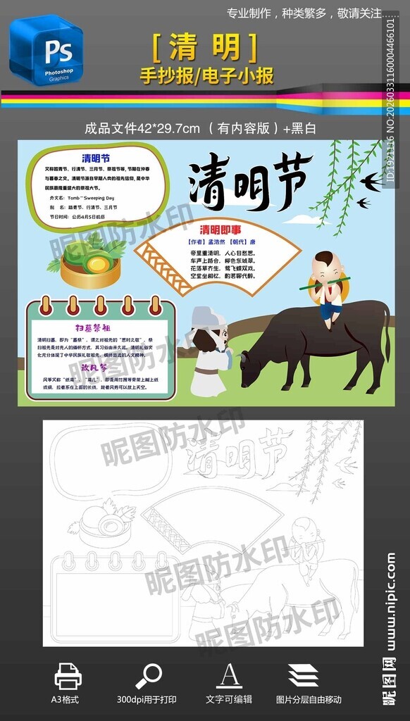 清明节主题手抄报小报