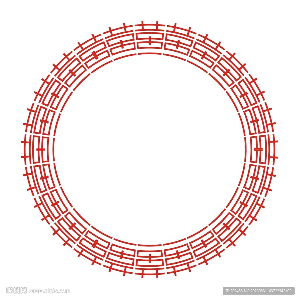中国传统红色喜字无缝边框
