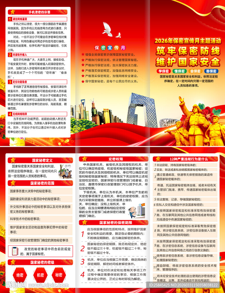 2026年全国保密宣传月折页