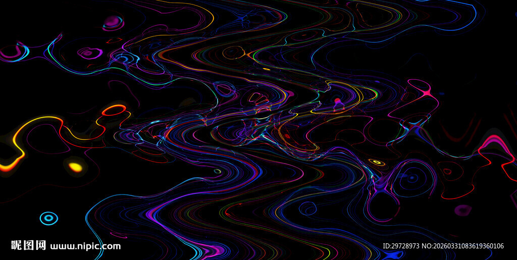 ktv酒吧炫彩线条装饰画