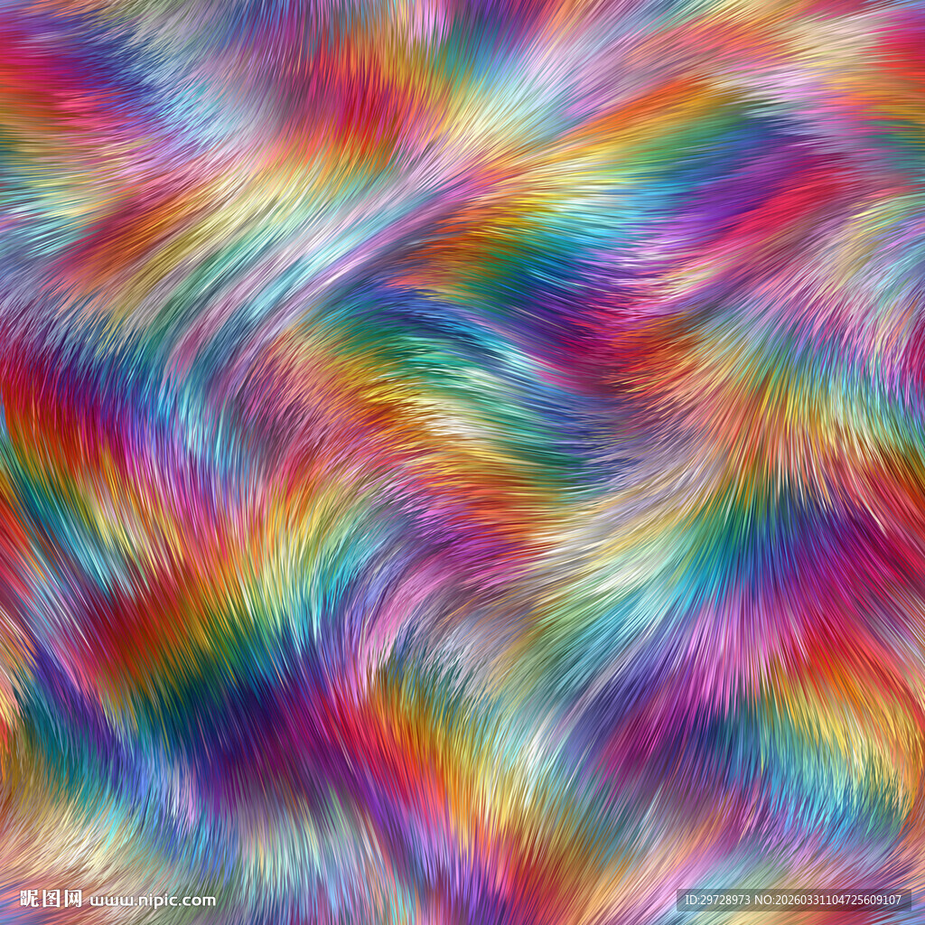 七彩绚丽毛发纹理