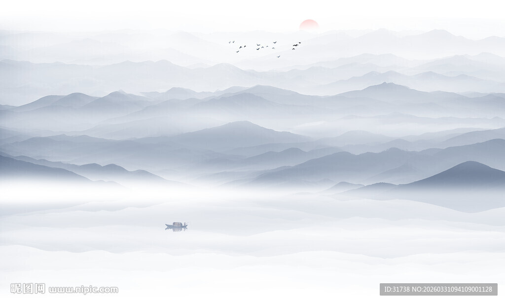 水墨山水水墨画