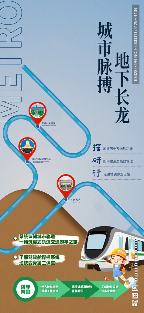 城市地铁路线海报