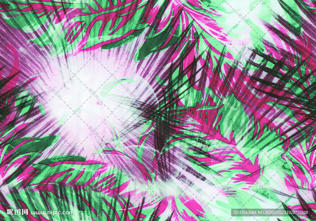 梦幻多彩植物抽象图案